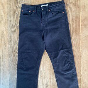 Levi's Wedgie Straight Ankle Jeans - Black Wash - Size 28